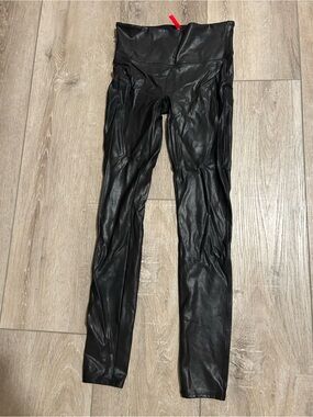 SpanxFaux Leather High-Waist Leggings in Black